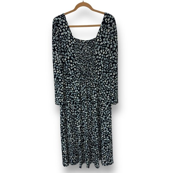 Size 14/16 1X TINY FLORAL PRINT STRETCH MIDI DRESS Cottagecore Western PLUS SIZE - Picture 7 of 7